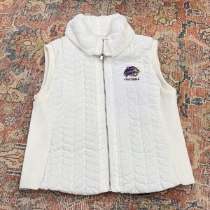Women's White Quilted Football Vest